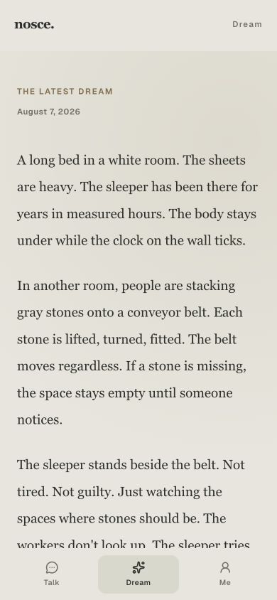 Nosce mobile dream reading experience